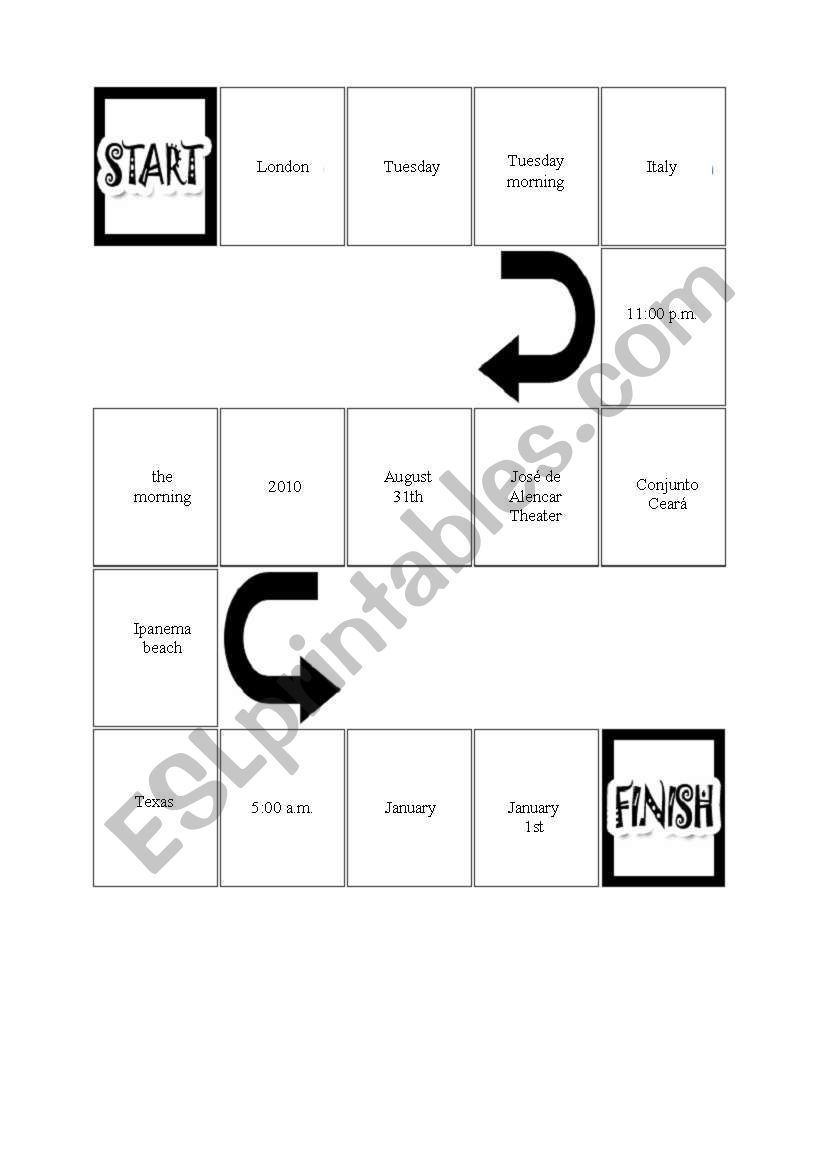 Prepositions on, in, at for time and place