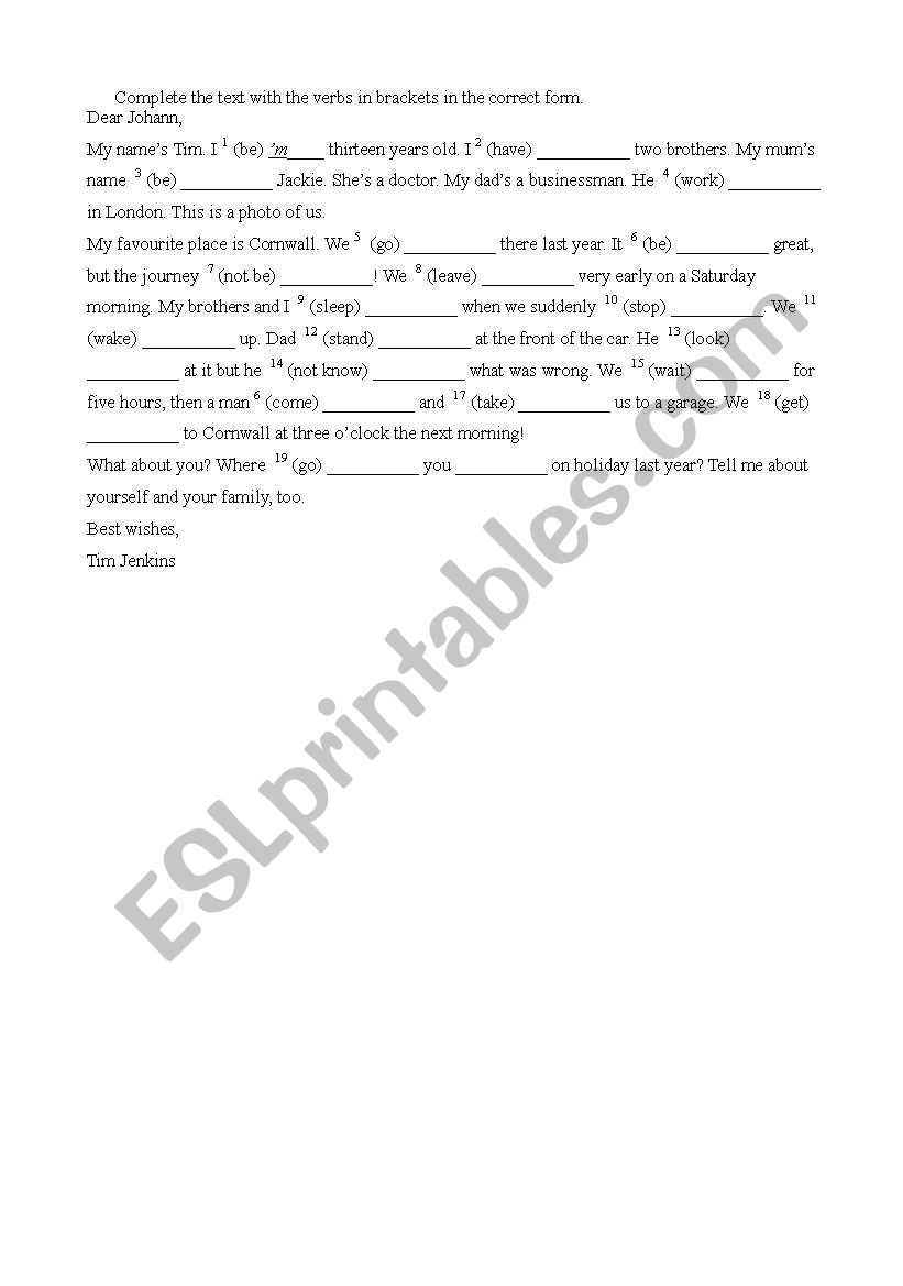 tnses text worksheet