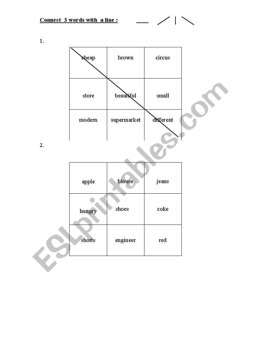 vocabulary worksheet