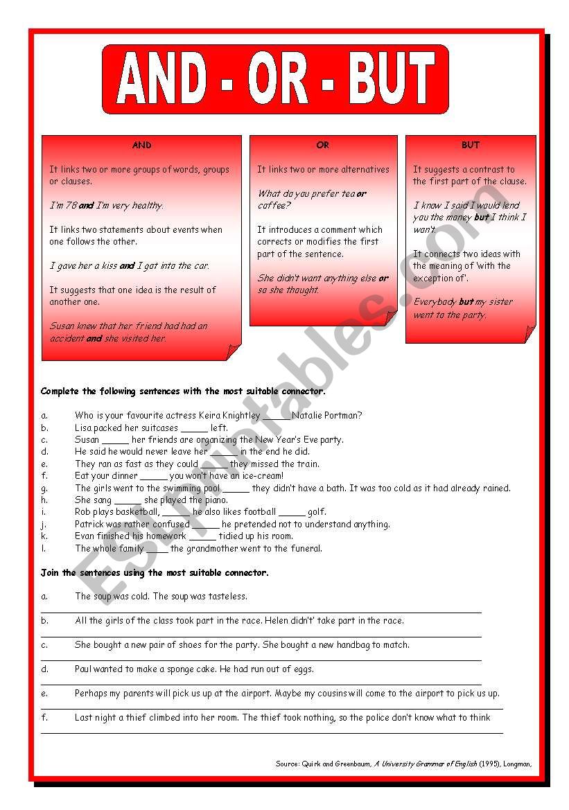 Basic Connectors worksheet