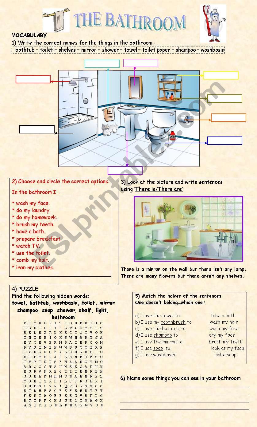 THE BATHROOM worksheet