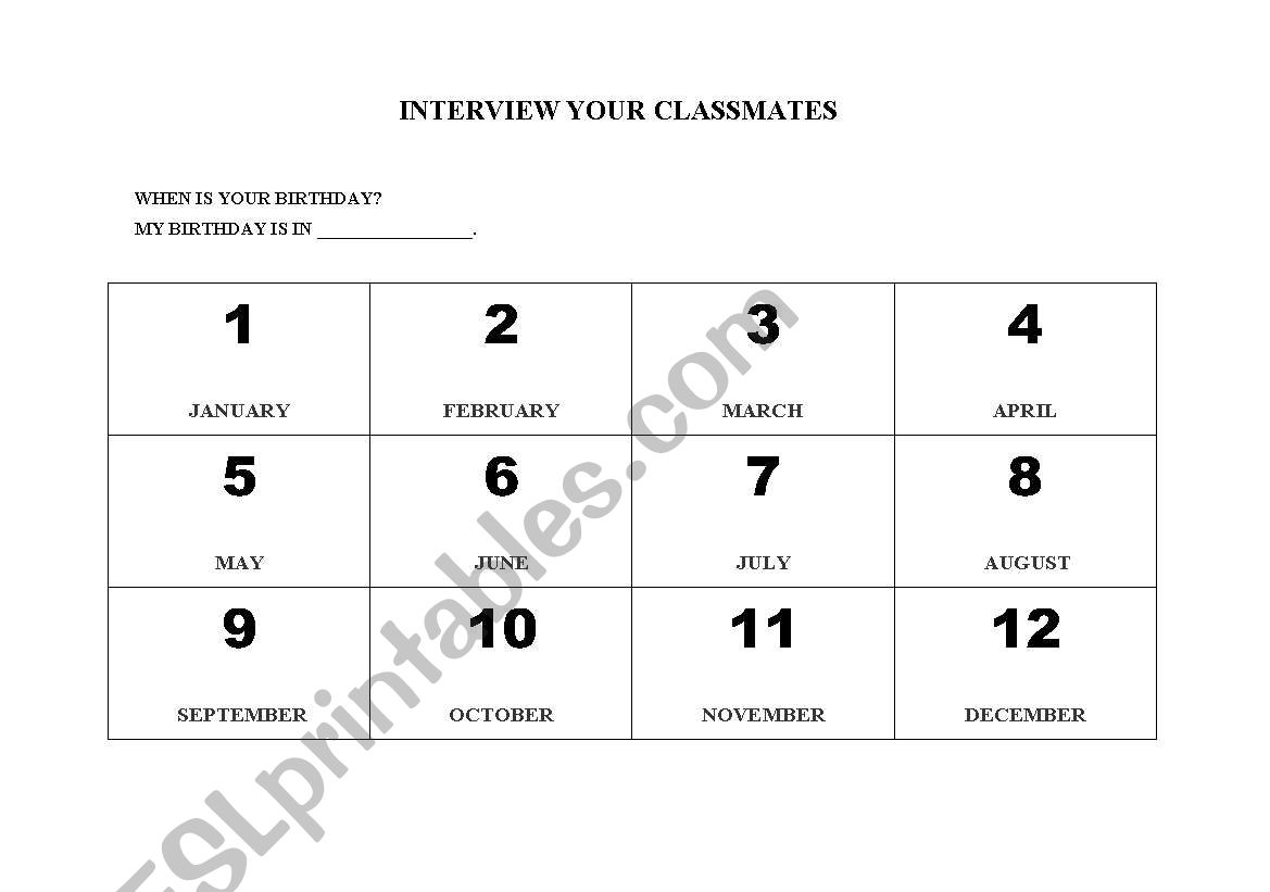 When is your birthday? Numbers