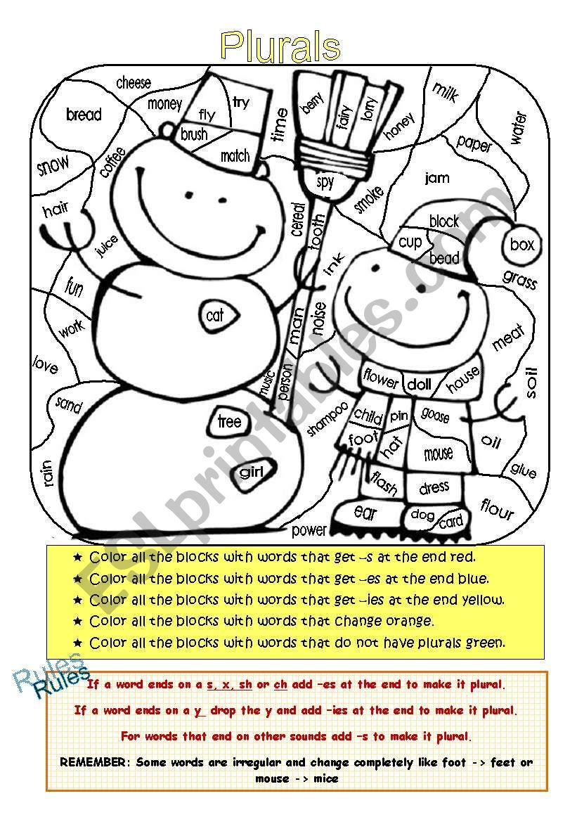 Color by Plural worksheet