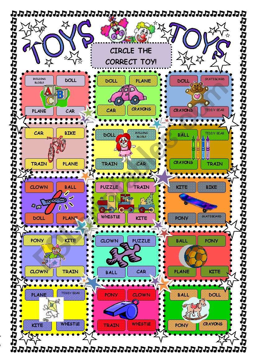 Toys - worksheet for youngest pupils 