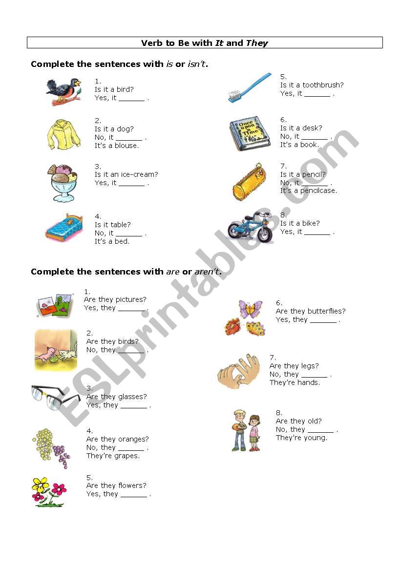 Verb to Be - Worksheet 1 worksheet