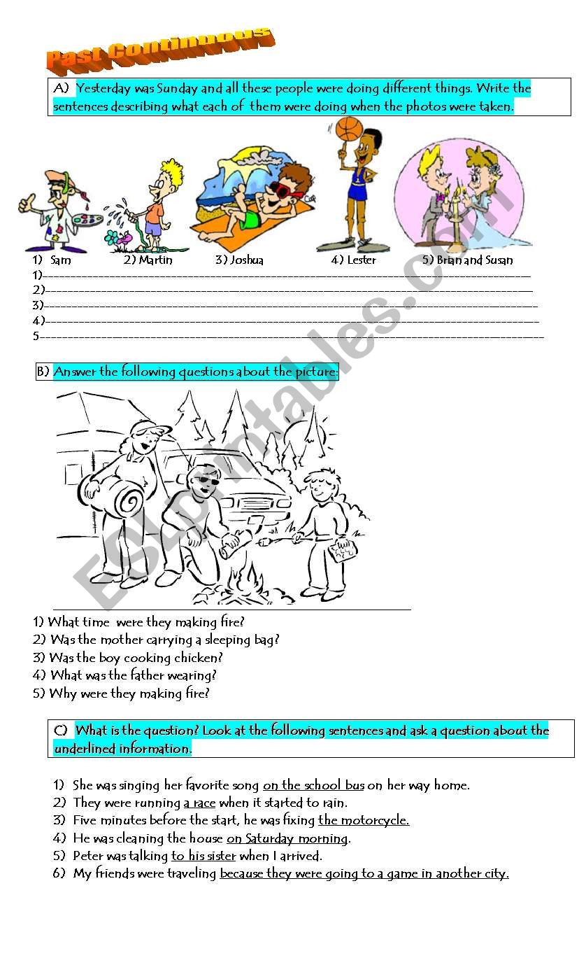 Past Continuous worksheet