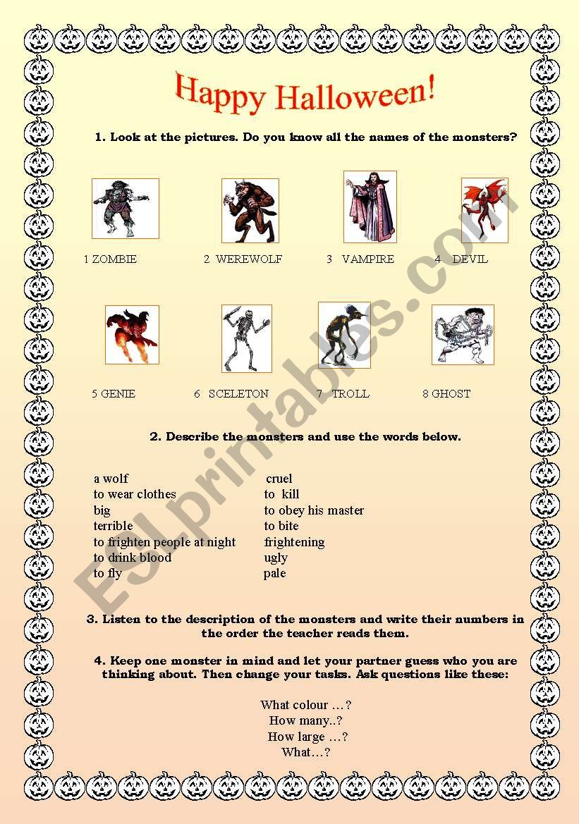 Halloween worksheet