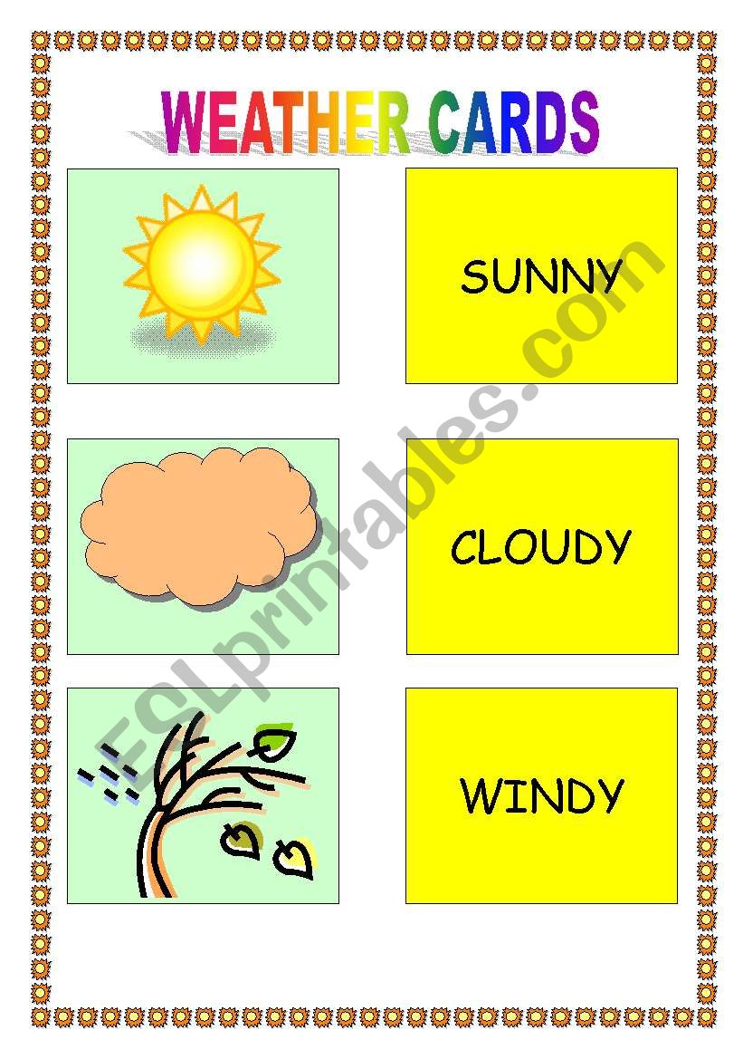 WEATHER CARDS worksheet