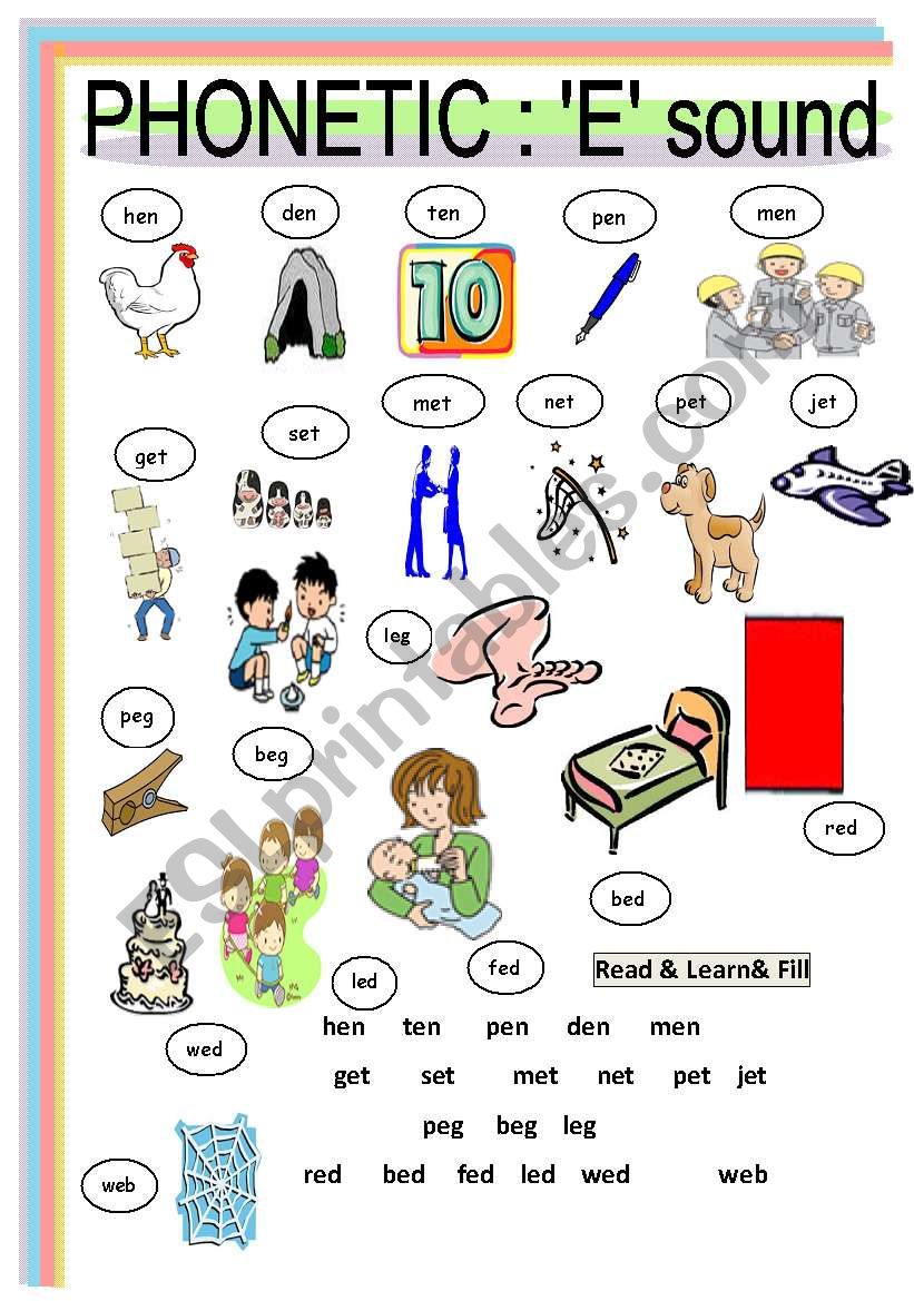 PHONETIC : VOWEL Â´eÂ´ sound 2 of 5 (Pictionary)