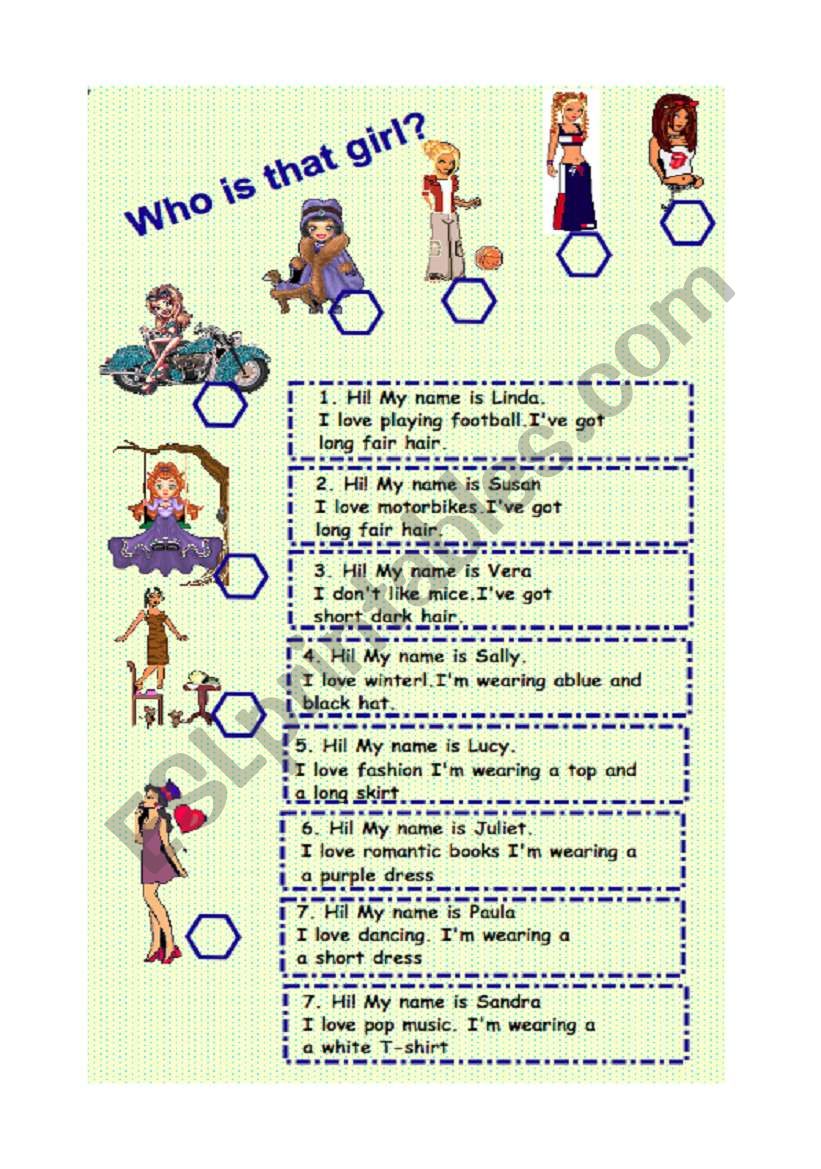 Who is that girl? worksheet