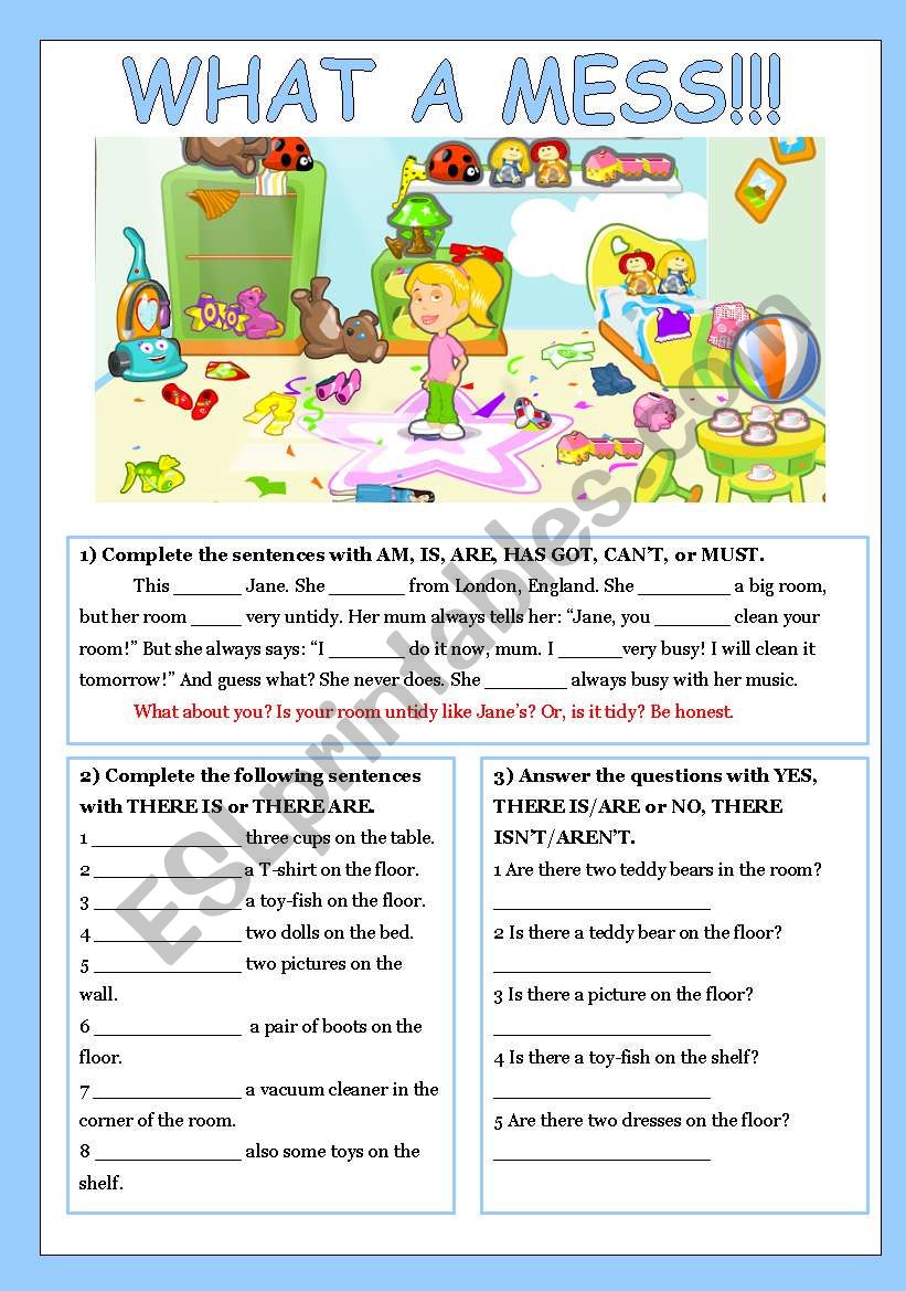 what a mess! worksheet