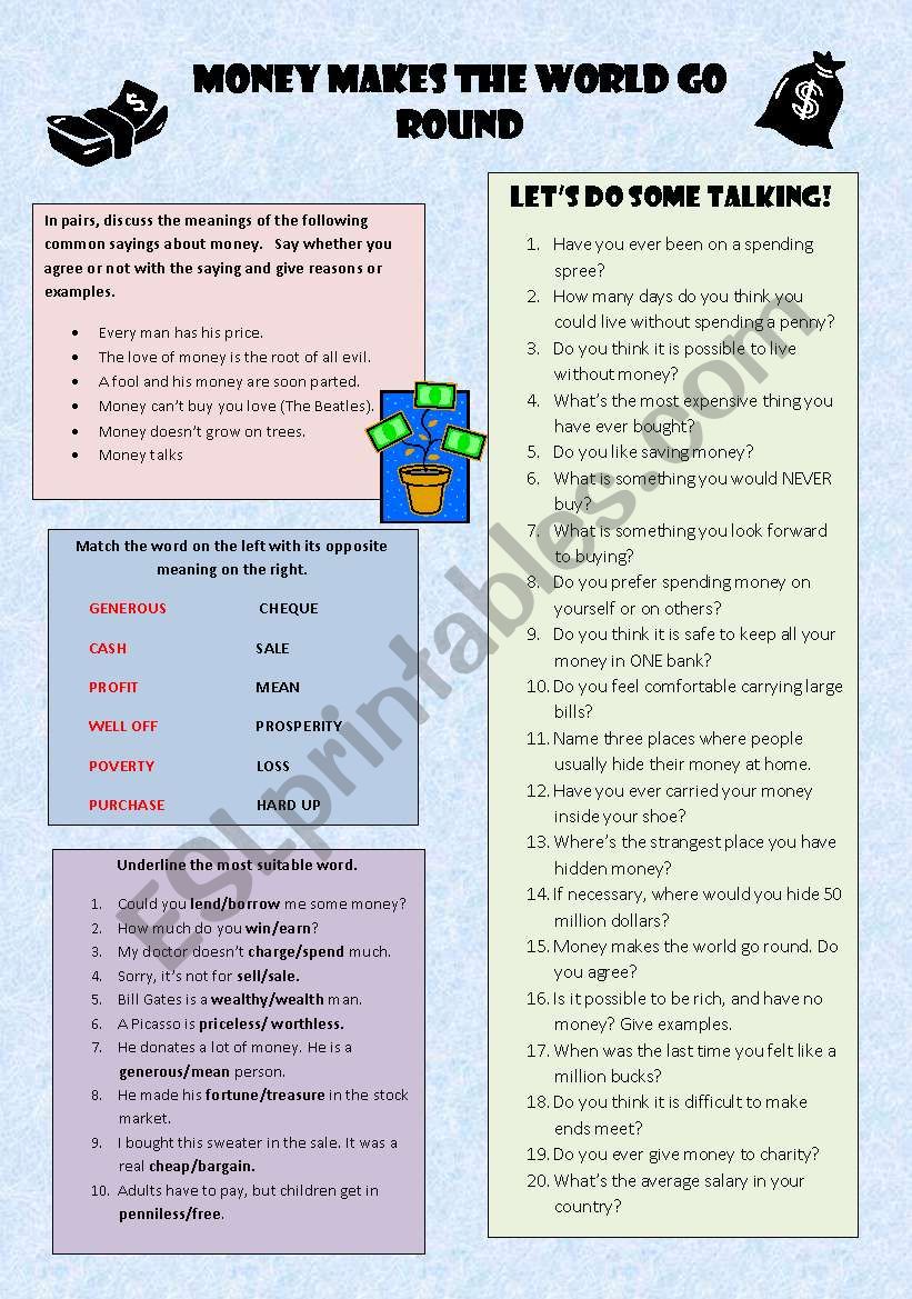 MONEY worksheet