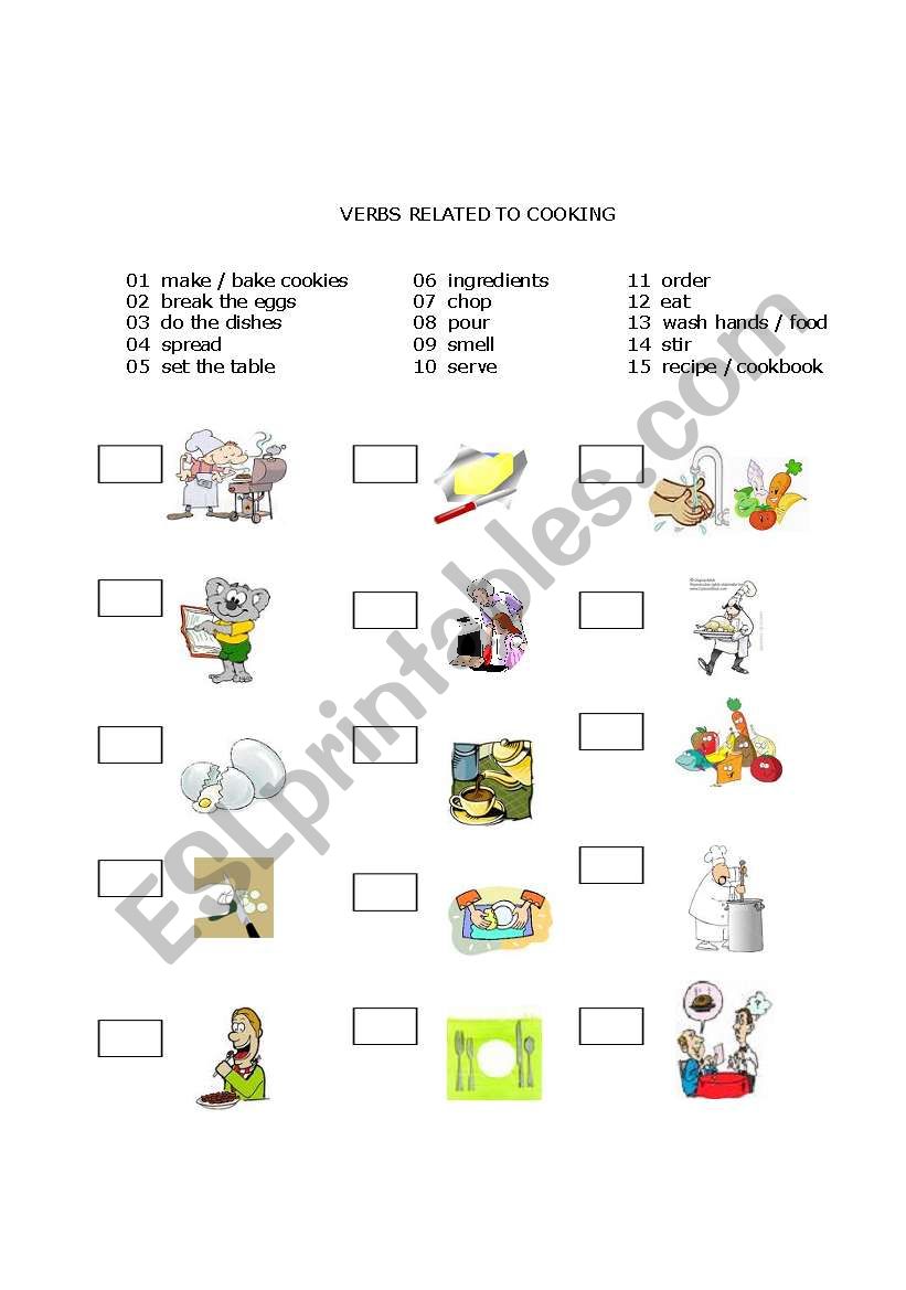 Verbs Related to Cooking worksheet