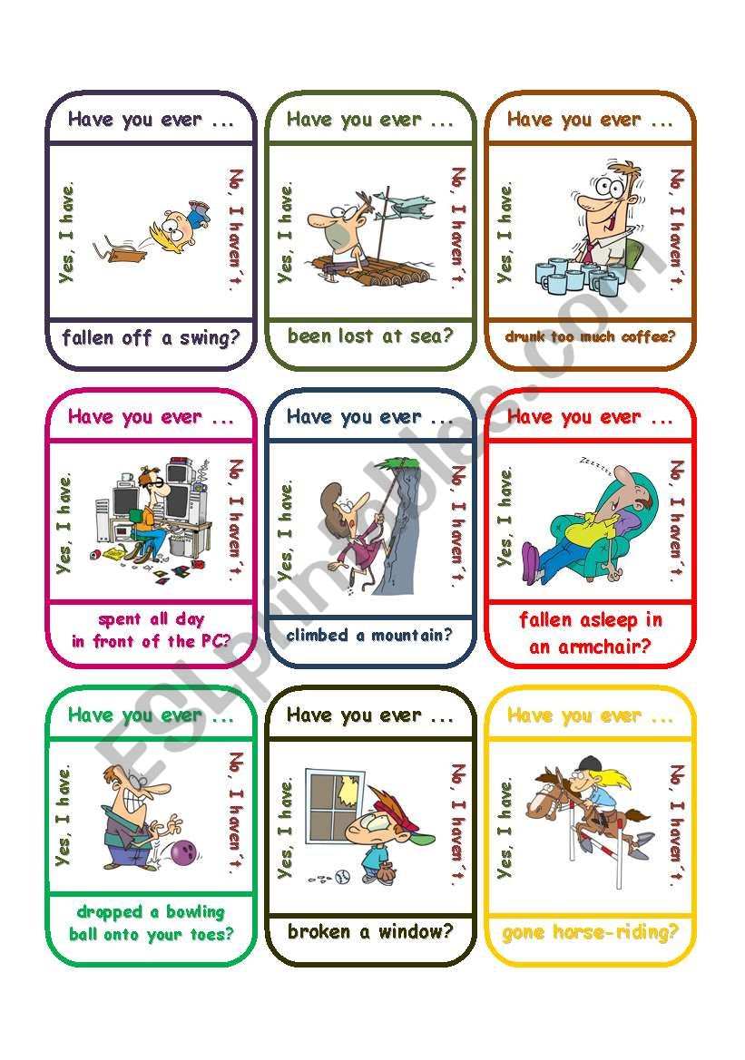 Present Perfect - Have you ever ... game (go fish)