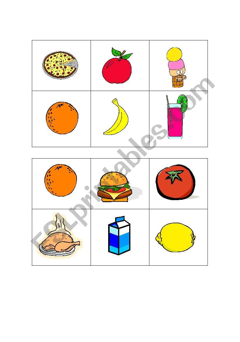 the fruits- bingo worksheet