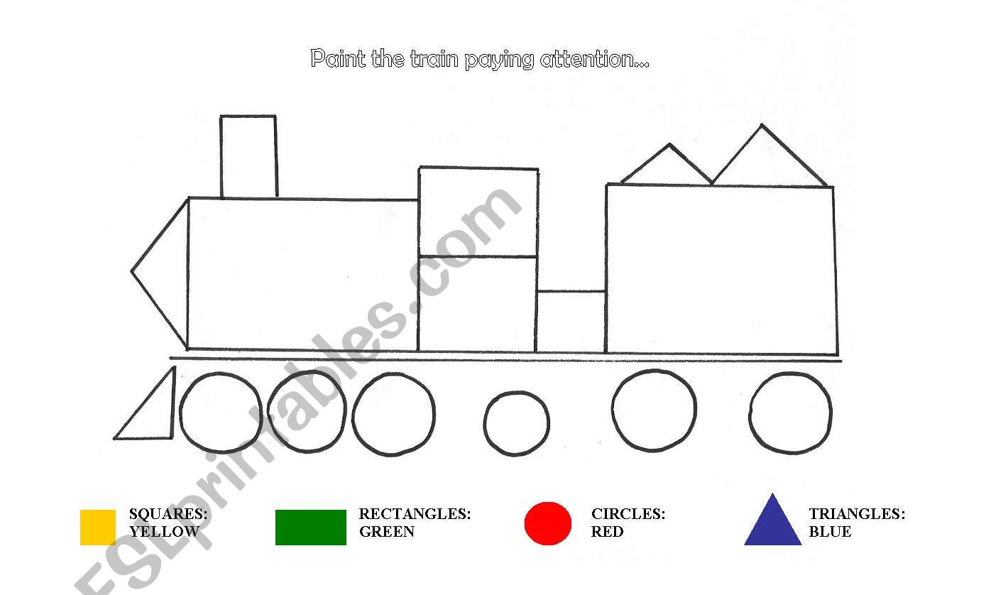 Lets paint the train! worksheet