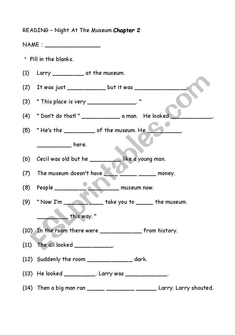 monster house chapter4 worksheet