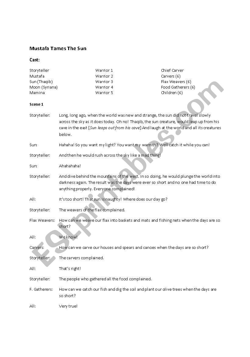 Maui Tames The Sun worksheet