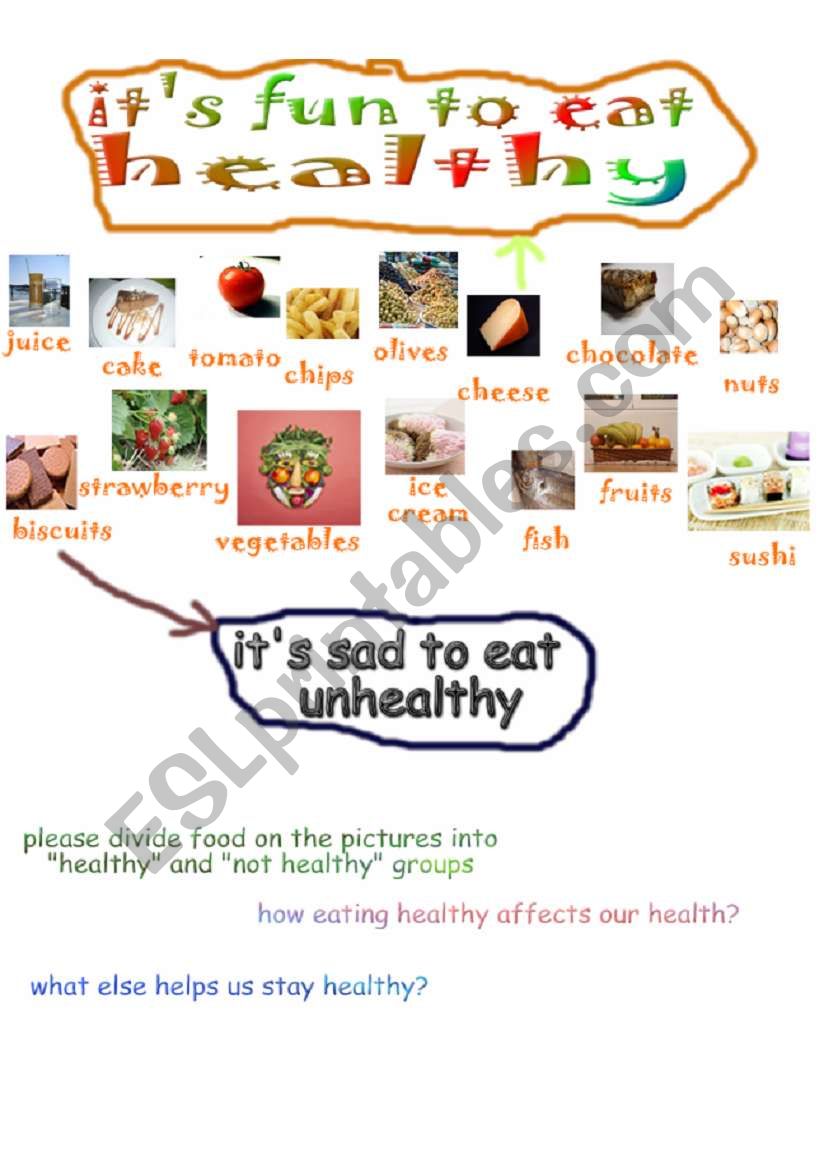 its fun to eat healthy worksheet