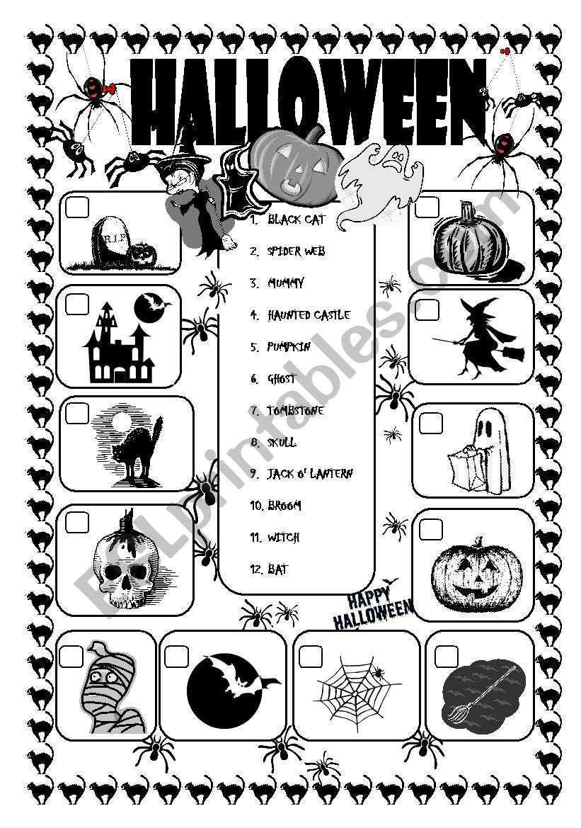 Halloween matching worksheet worksheet