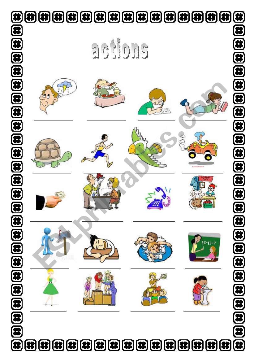 Action verbs worksheet