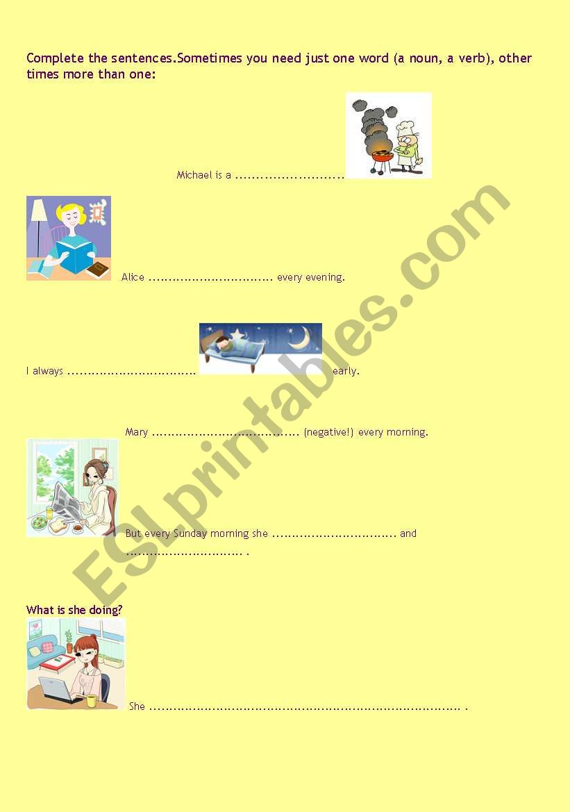A gap-fill with pictures worksheet