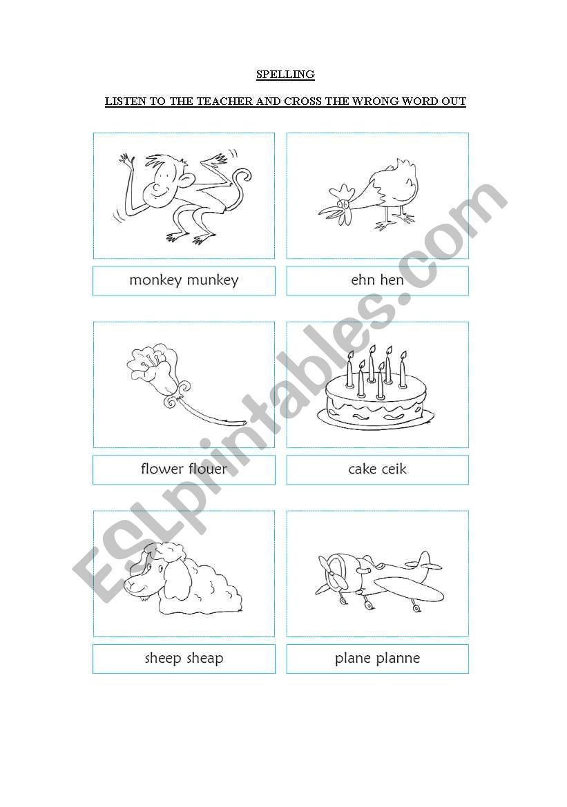 spelling worksheet