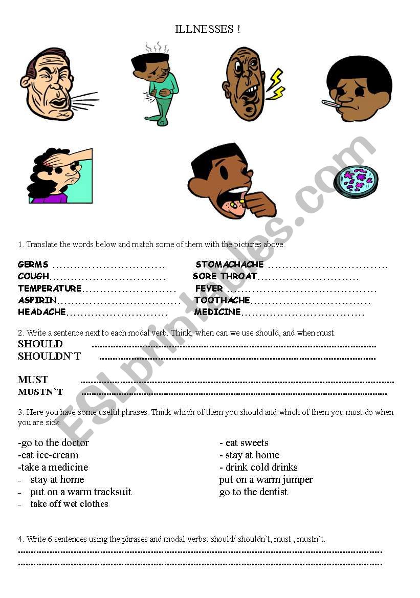 ILLNESSES worksheet