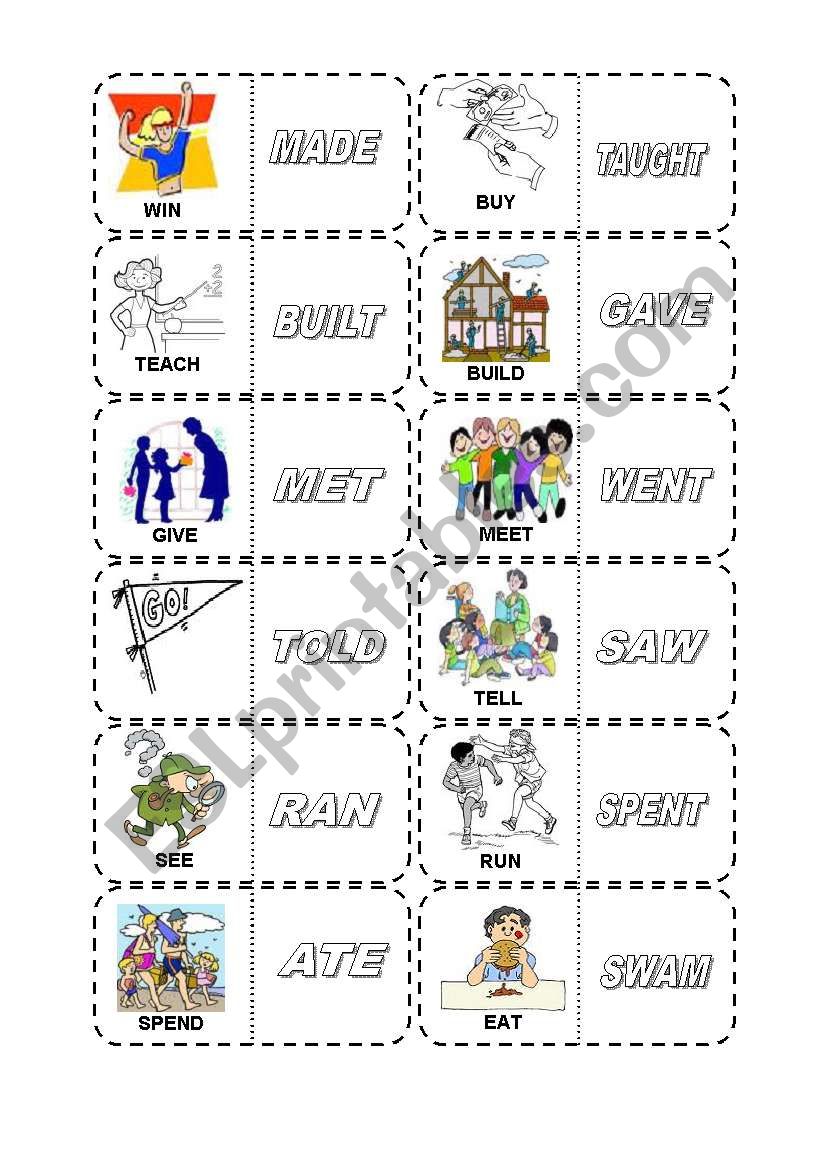 past form of verbs - donimos  worksheet