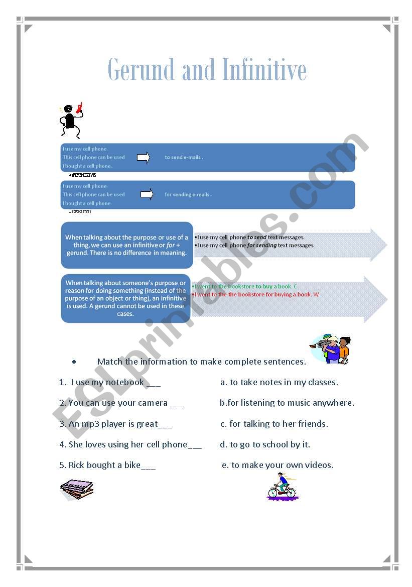 gerund and infinitive worksheet