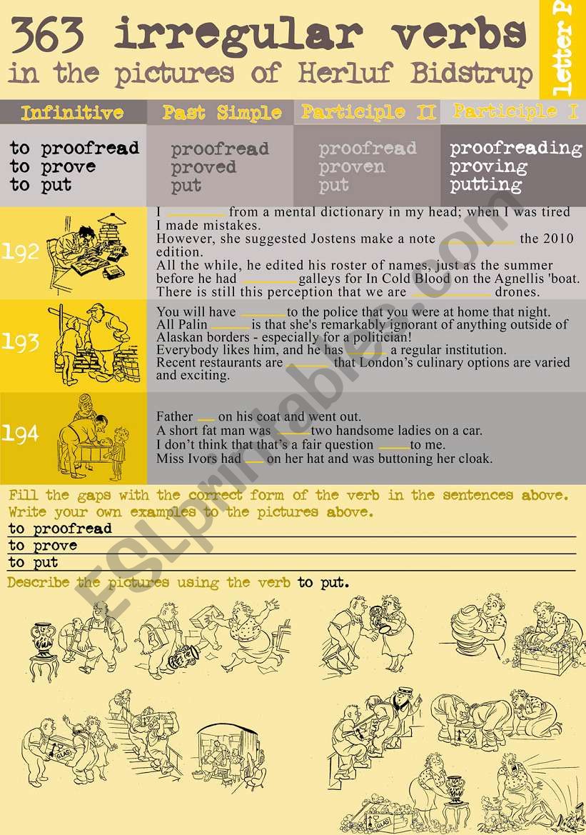 363 Irregular verbs in the pictures of Herluf Bidstrup
