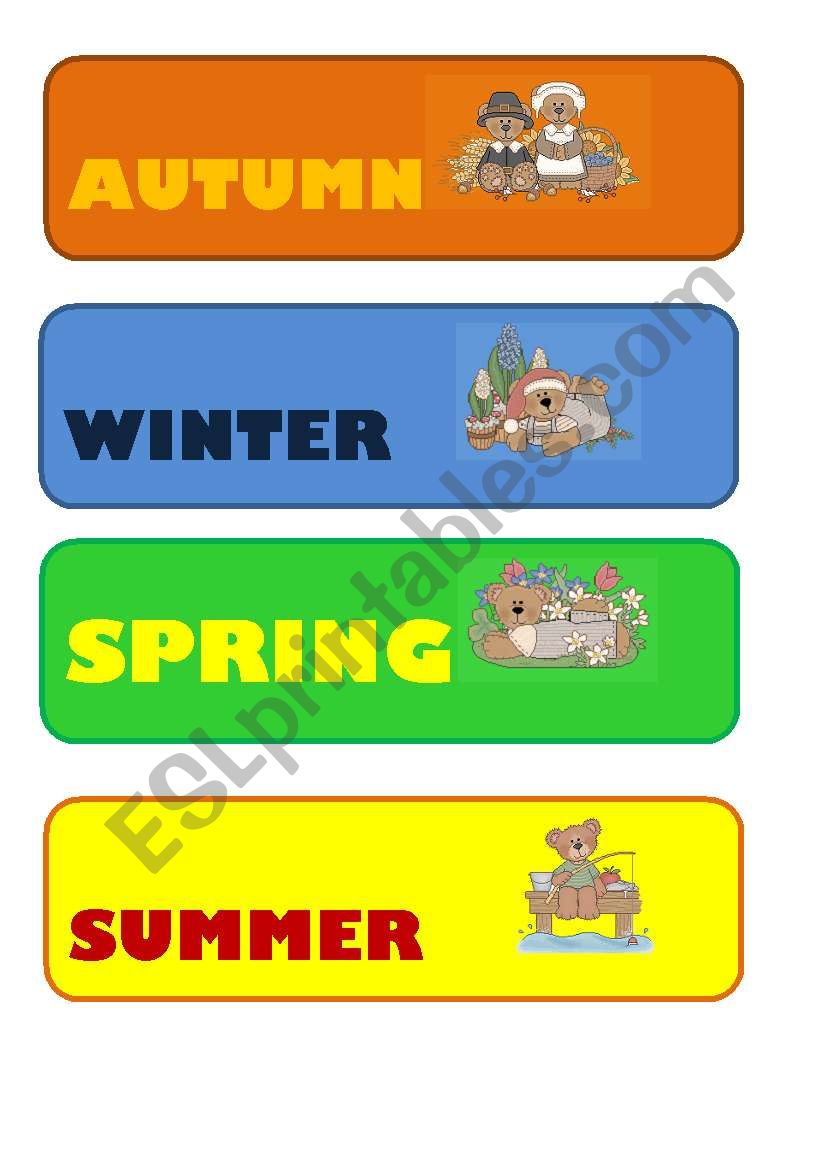 Seasons worksheet