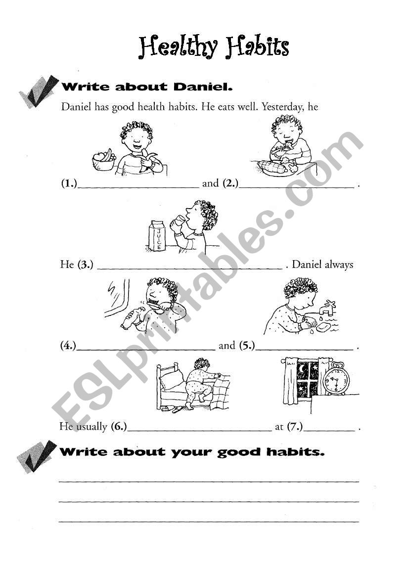 health habits worksheet