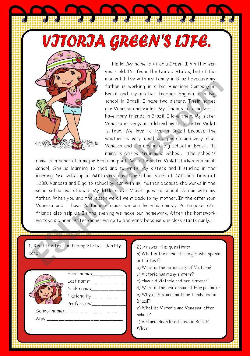 Text: Vitoria Green worksheet