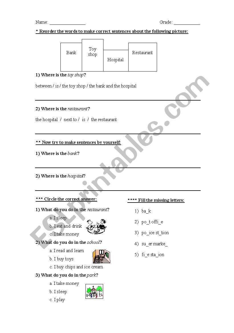 My community worksheet