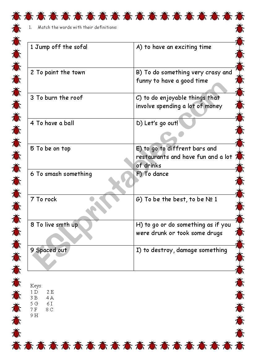 Black Eyed Peas I´ve gotta feeling... ESL worksheet by kvitasia