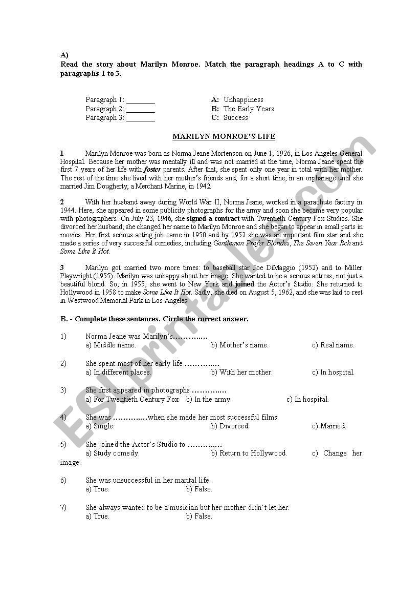 set of readings 2 worksheet