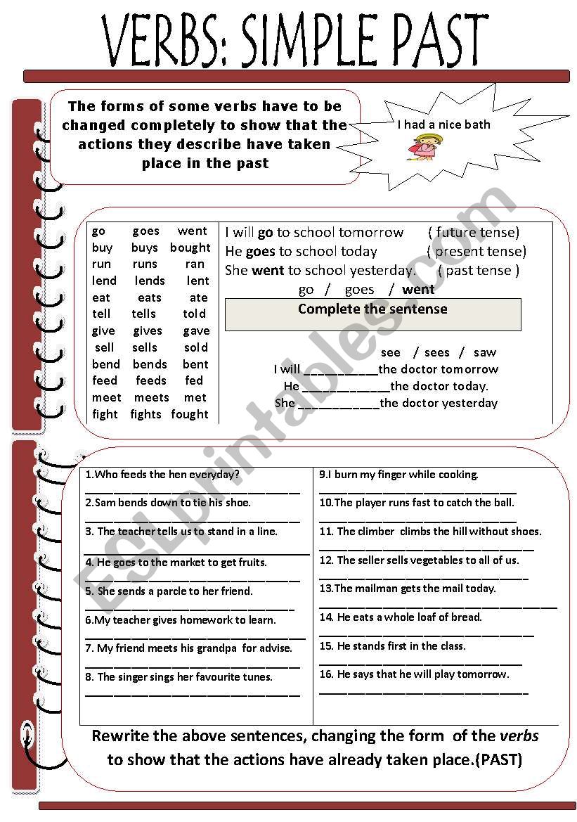 VERBS:  SIMPLE PAST worksheet