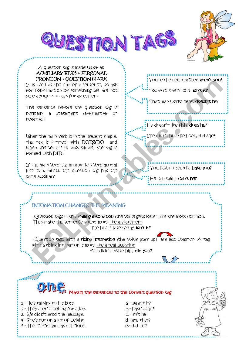 QUESTION TAGS worksheet