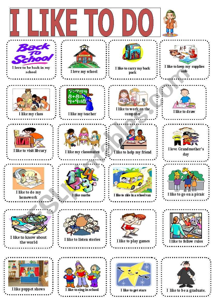 I LIKE TO DO: : worksheet