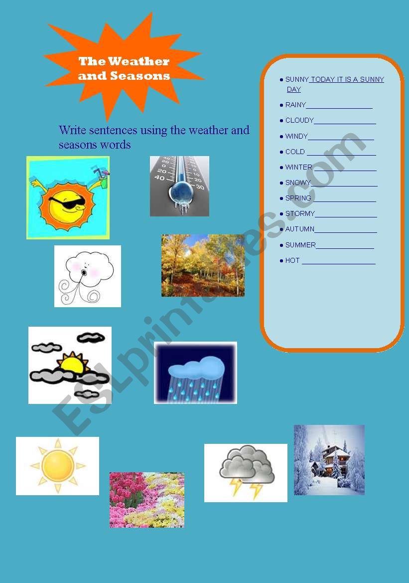The weather and seasons worksheet