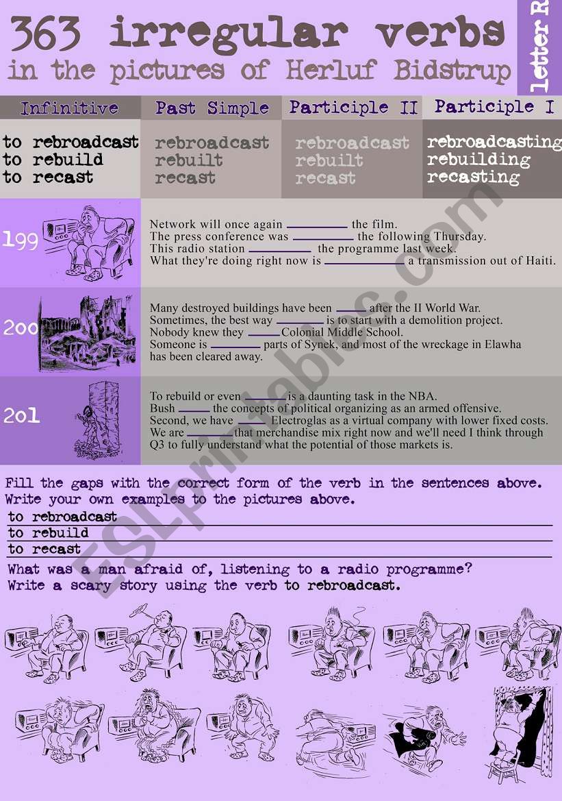 363 Irregular verbs in the pictures of Herluf Bidstrup