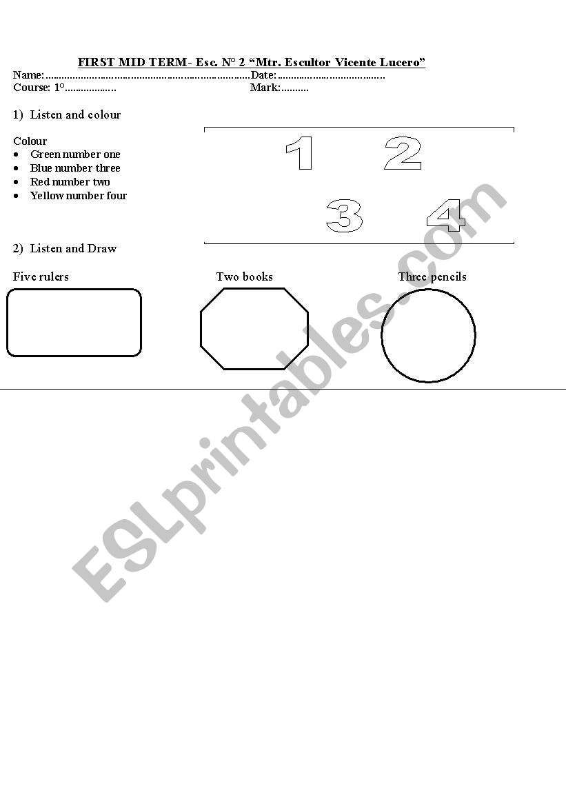 written test worksheet