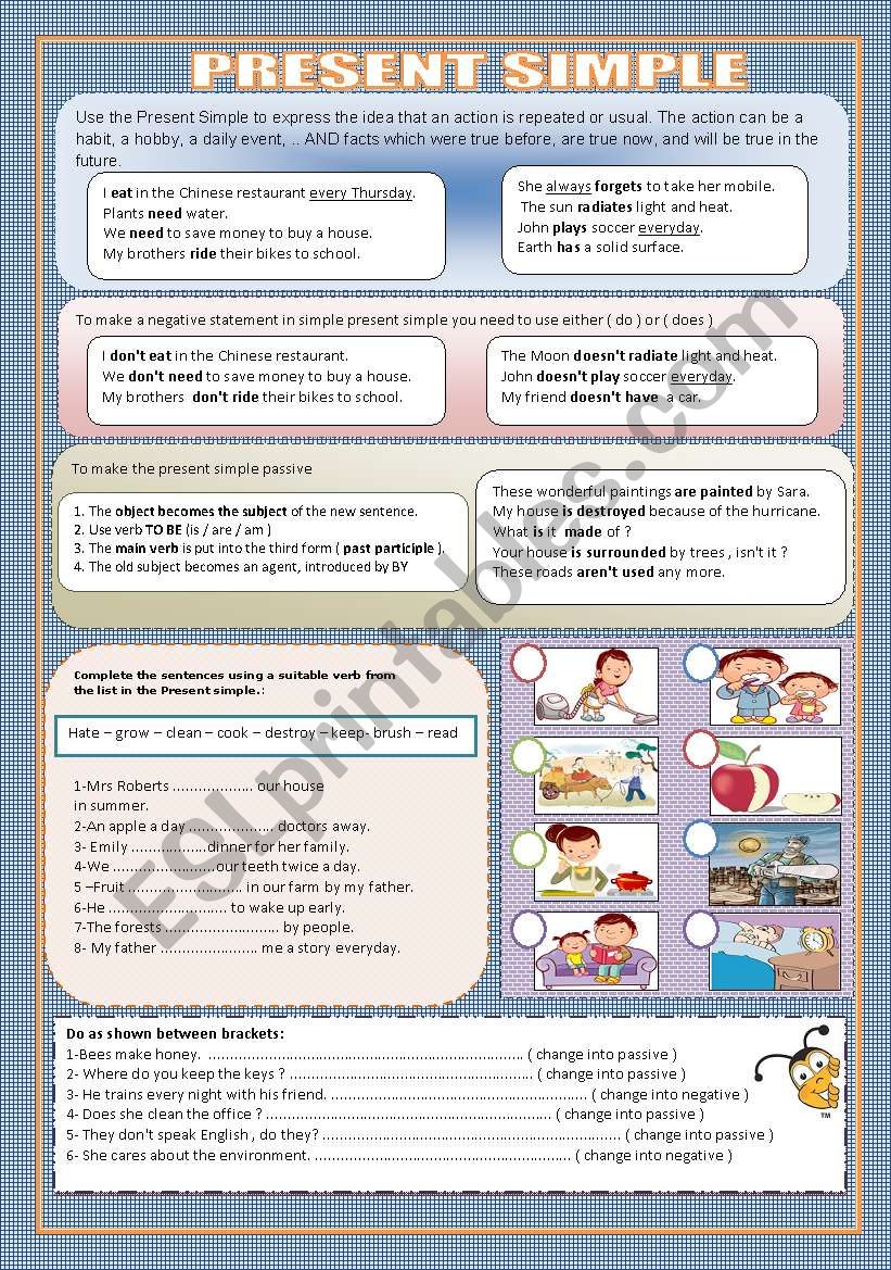 present simple worksheet