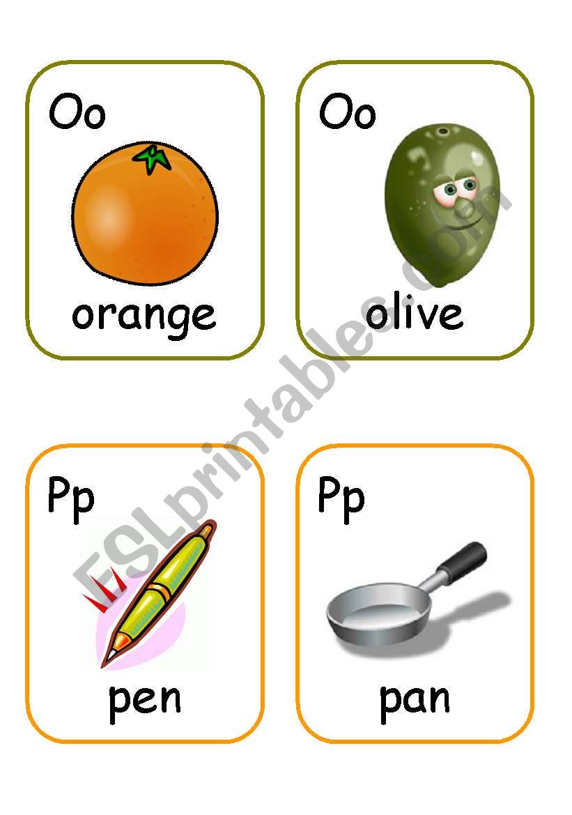 Alphabet flashcards. PART 2 worksheet