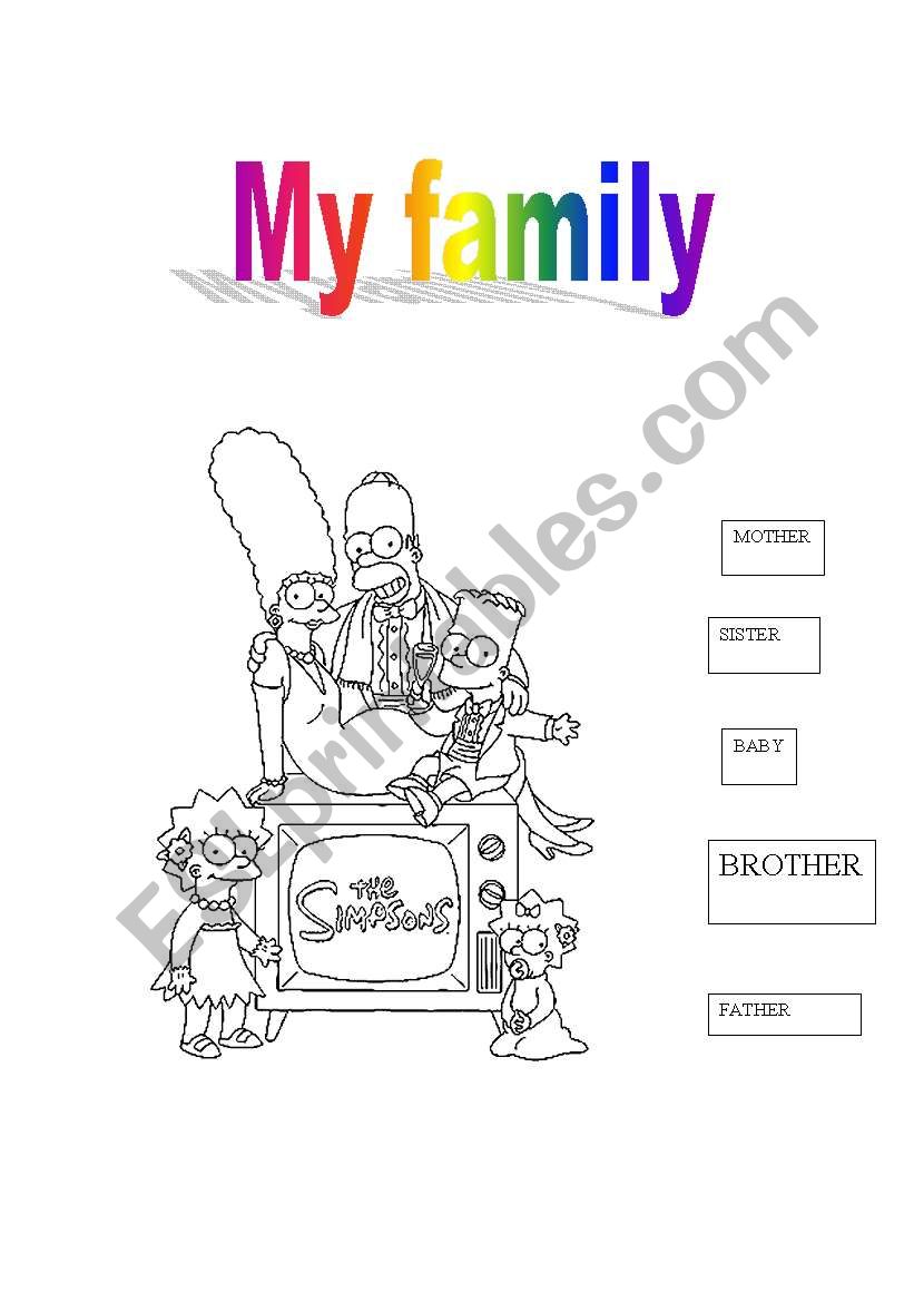 My family. worksheet