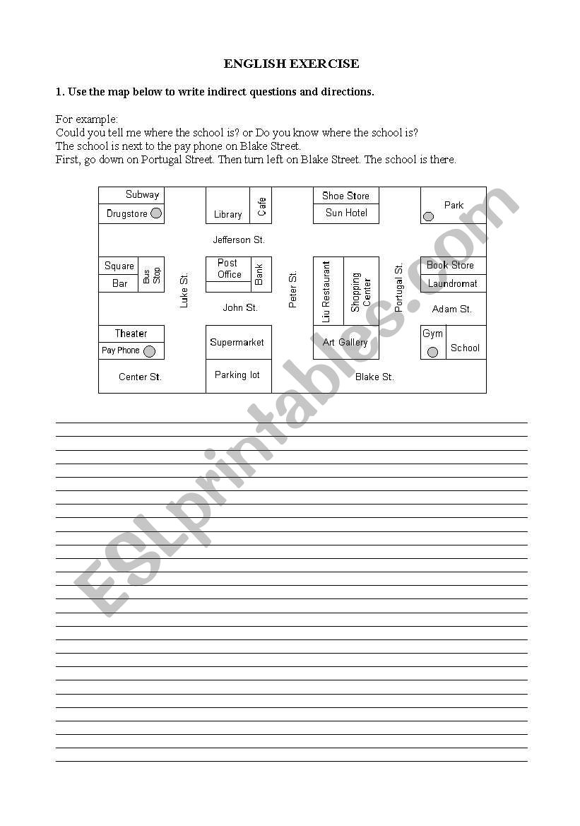 Directions worksheet