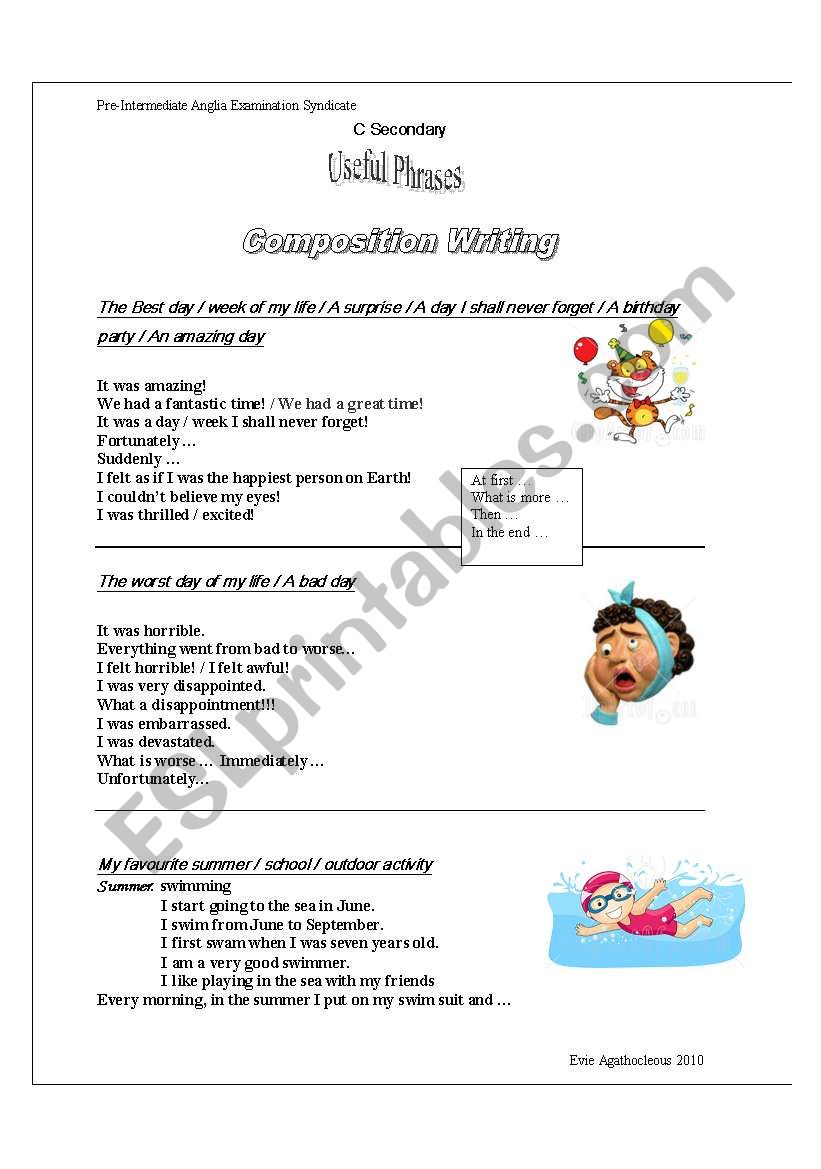 Writing Expressions worksheet