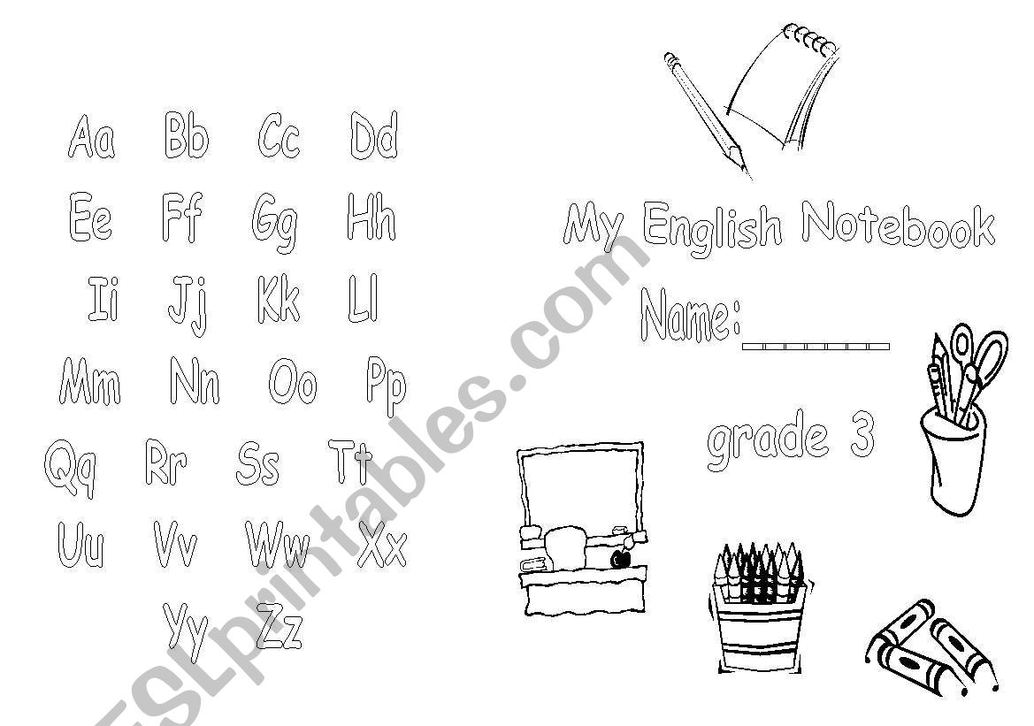 notebook cover worksheet