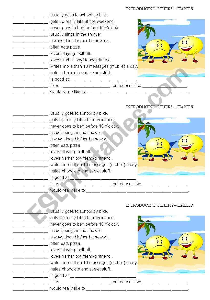 Introducing classmates worksheet